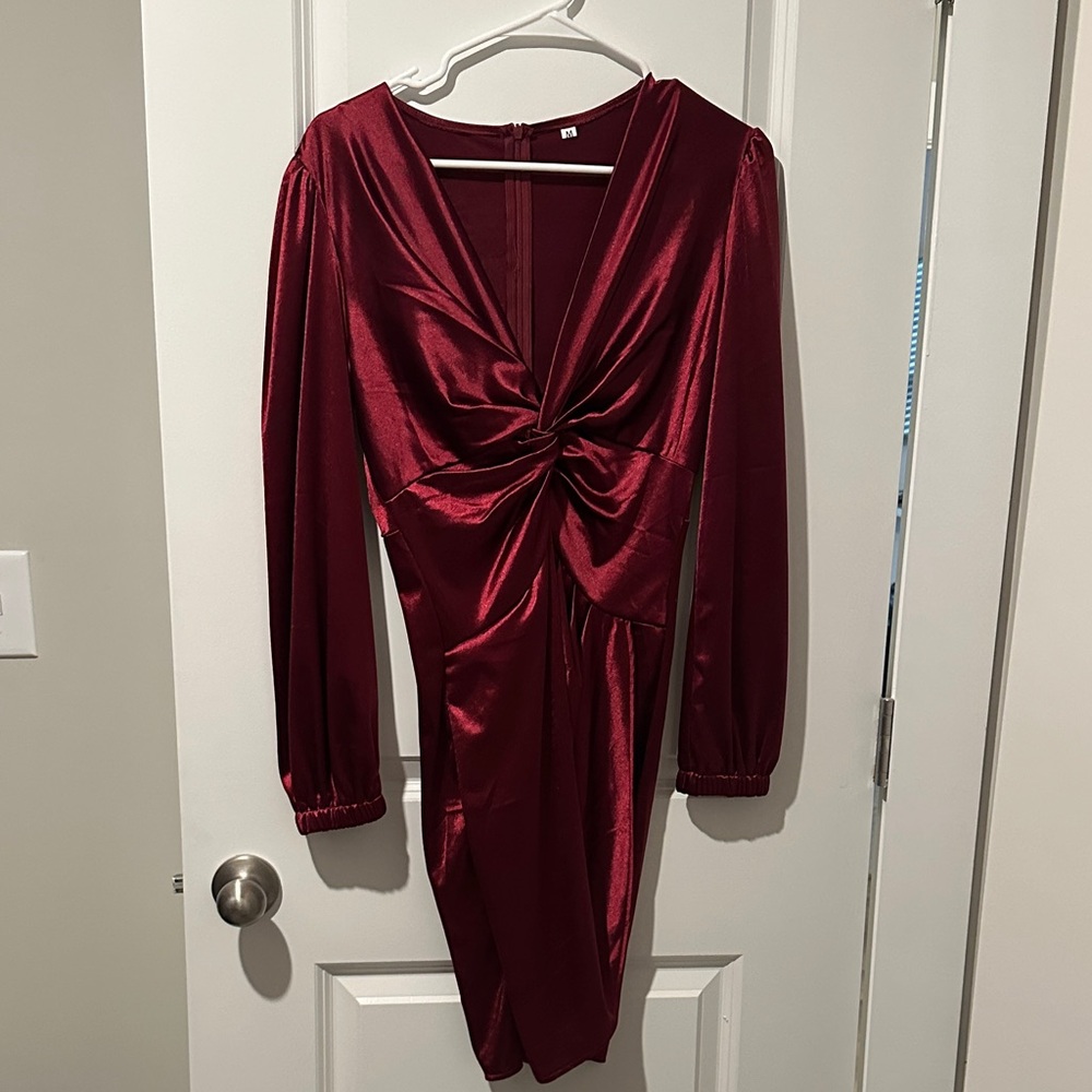 Amazon Deep Red Long Sleeve Dress